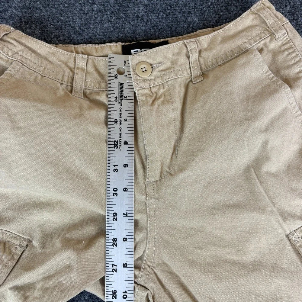 RSQ Cargo‎ Pants Boys 27x28 Beige Cotton Mid Rise Pockets Loose Fit Straight Leg